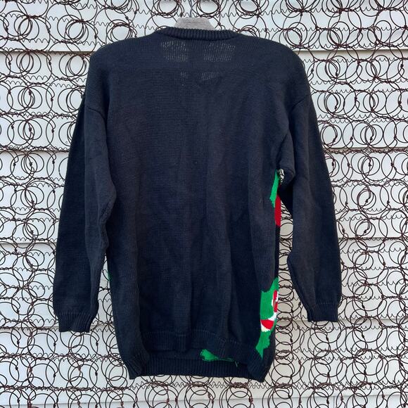 Vintage 90s Christmas Wreaths Bows Bells Bead Ugly Sweater Tunic SMALL - Picture 6 of 9